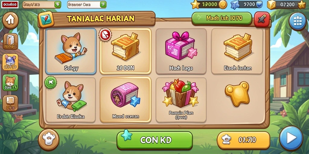 Tampilan antarmuka permainan yang menarik.